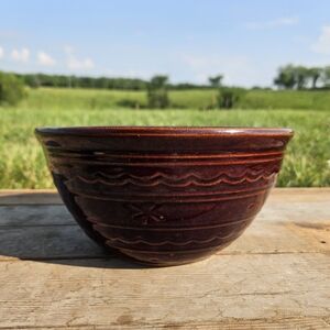 Vintage Marcrest Stoneware Bowl "Daisy Dot" pattern, 1950s-1960s